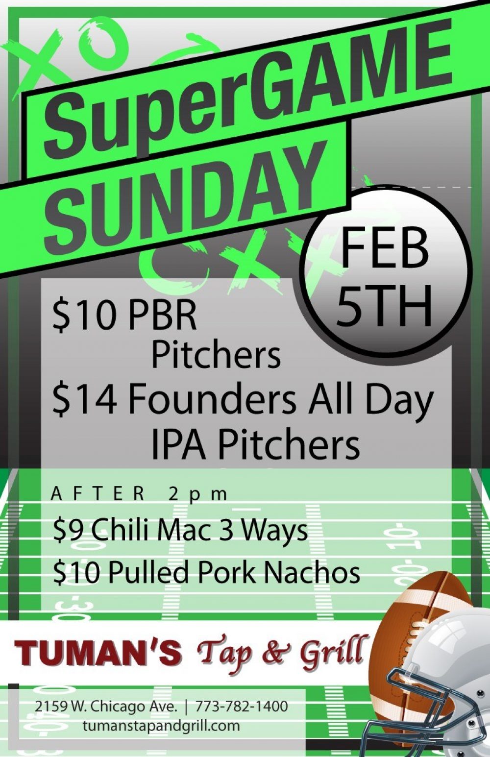 Super Game Sunday at Tuman’s Tap & Grill