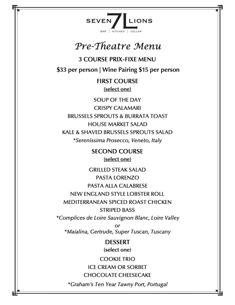 Pretheatermenu