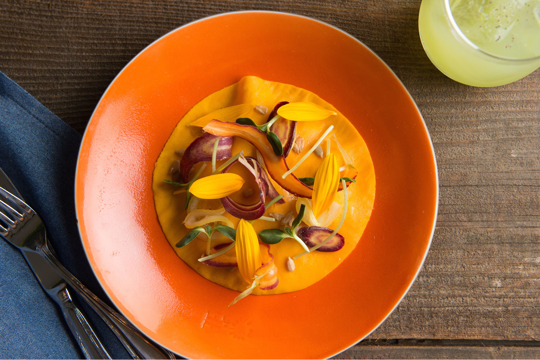 Elske Carrots 0000 Carrot Crepe New Plateware for Elske Hosts Collaboration Dinner with New York's Olmsted