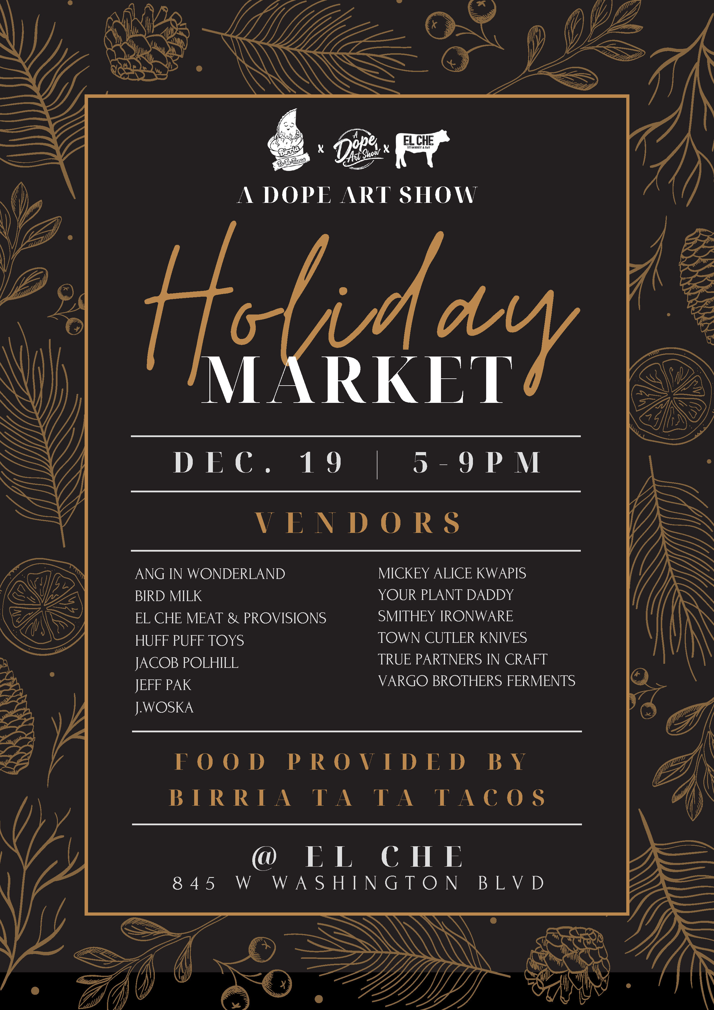 El Che Steakhouse & Bar Hosts Dope Art Show For Special Holiday Market with  Local Makers, Dec. 19 | Chicago Food Magazine