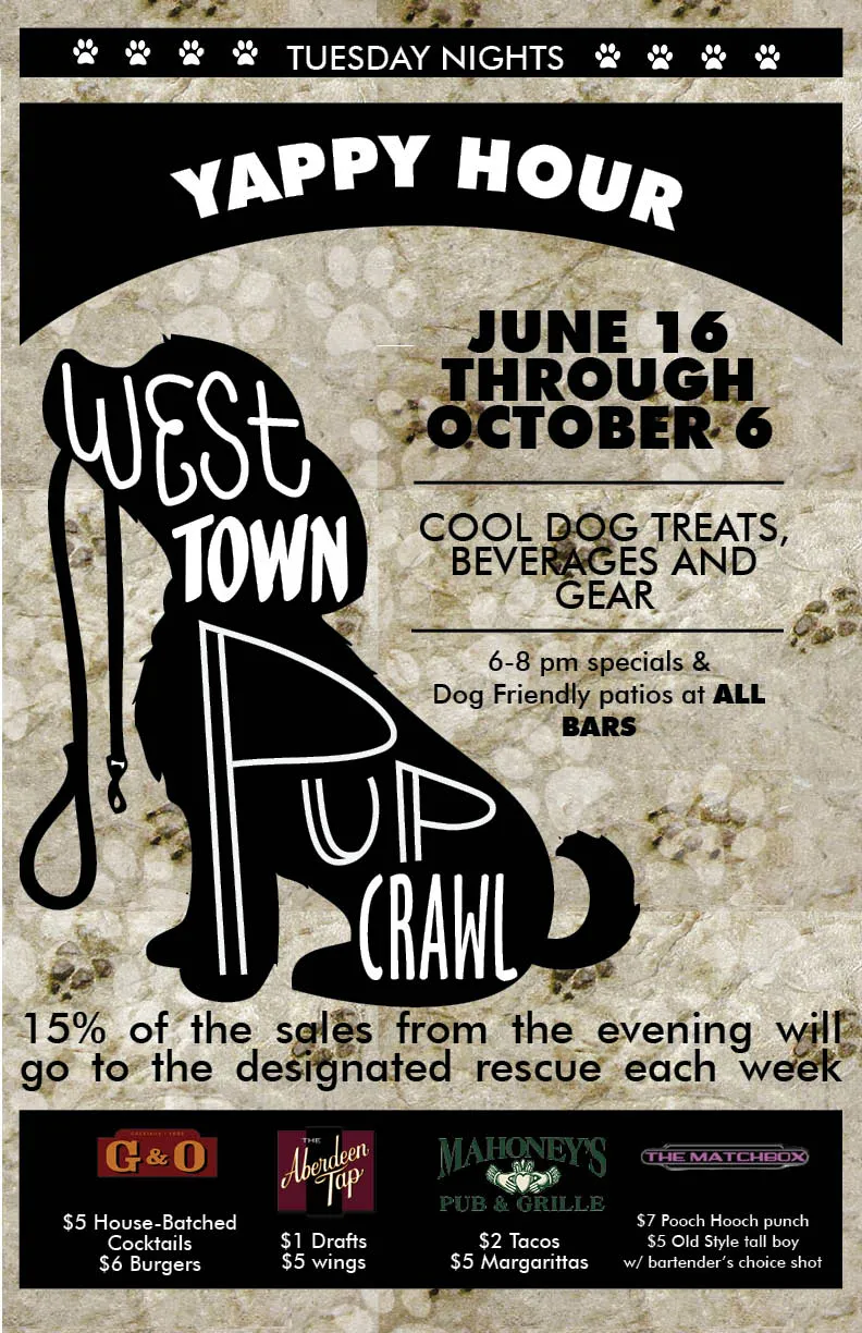 pupcrawl POSTER 2015 for West Town PUP Crawl