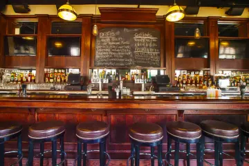 The Harding Tavern barstools for Oktoberfest with Goose Island at The Harding Tavern