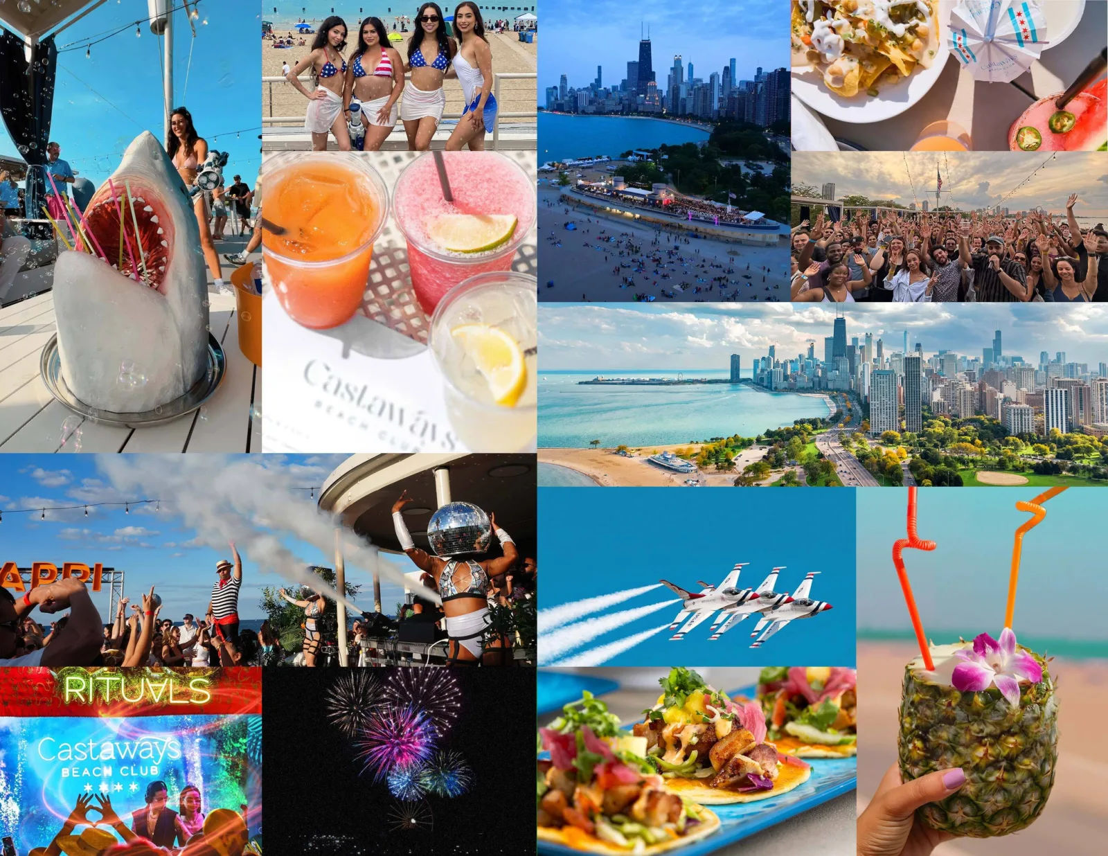CBC Press Collage for Summer Has Officially Arrived in Chicago as Castaways Beach Club Reopens for the 2026 Season