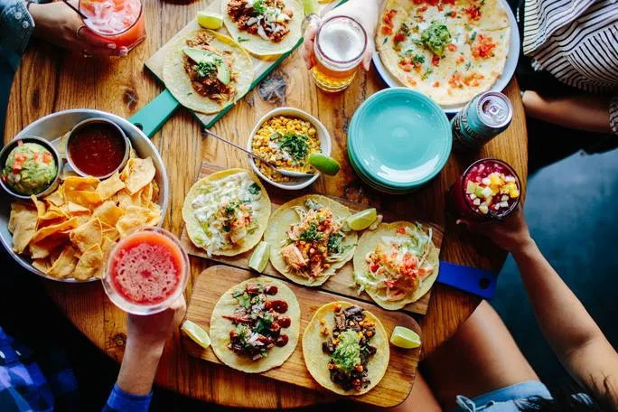 Table Shot for National Shrimp Day at Tallboy Taco