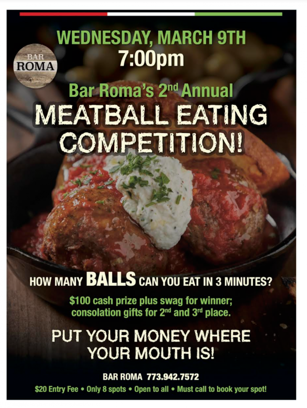 National Meatball Day at Bar Roma Chicago Food Magazine