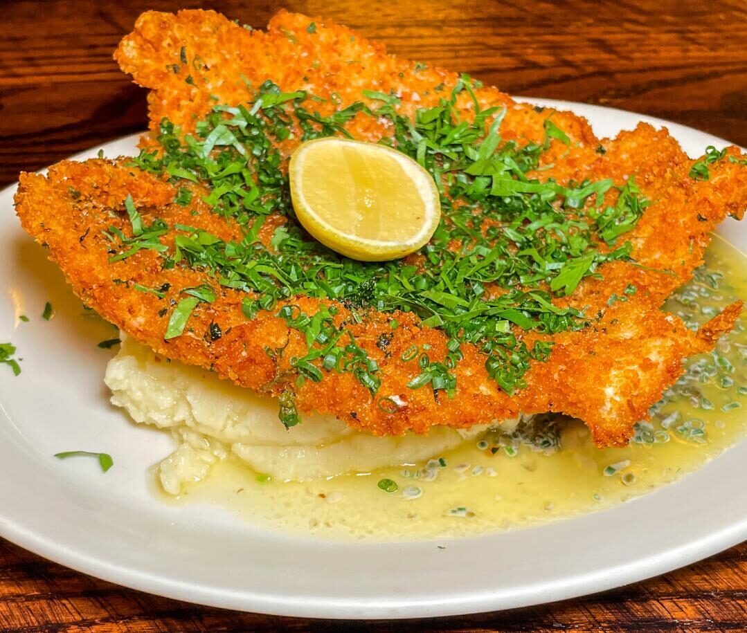 Crispy Chicken Paillard for A Spring Menu Update at The Smith