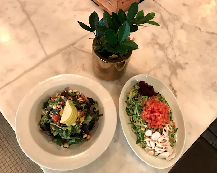 Jane's Pear (left) and Chop Chop (right) Salads for There's No Place Like Home...Cooking At Mable's Table