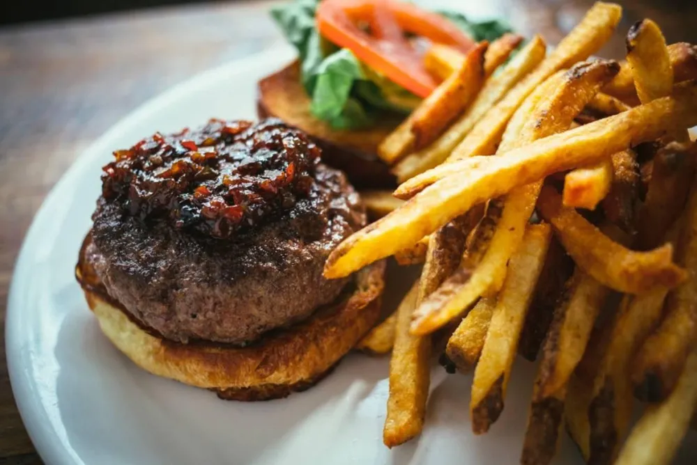Juicy Lucy at Dusek's Board & Beer for Celebrate National Burger Month in May at These Chicago Burger Joints