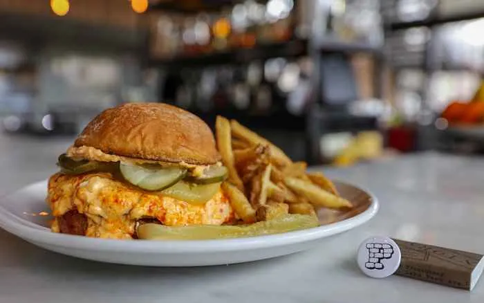 Pimento Cheeseburger at The Promontory for Celebrate National Burger Month in May at These Chicago Burger Joints