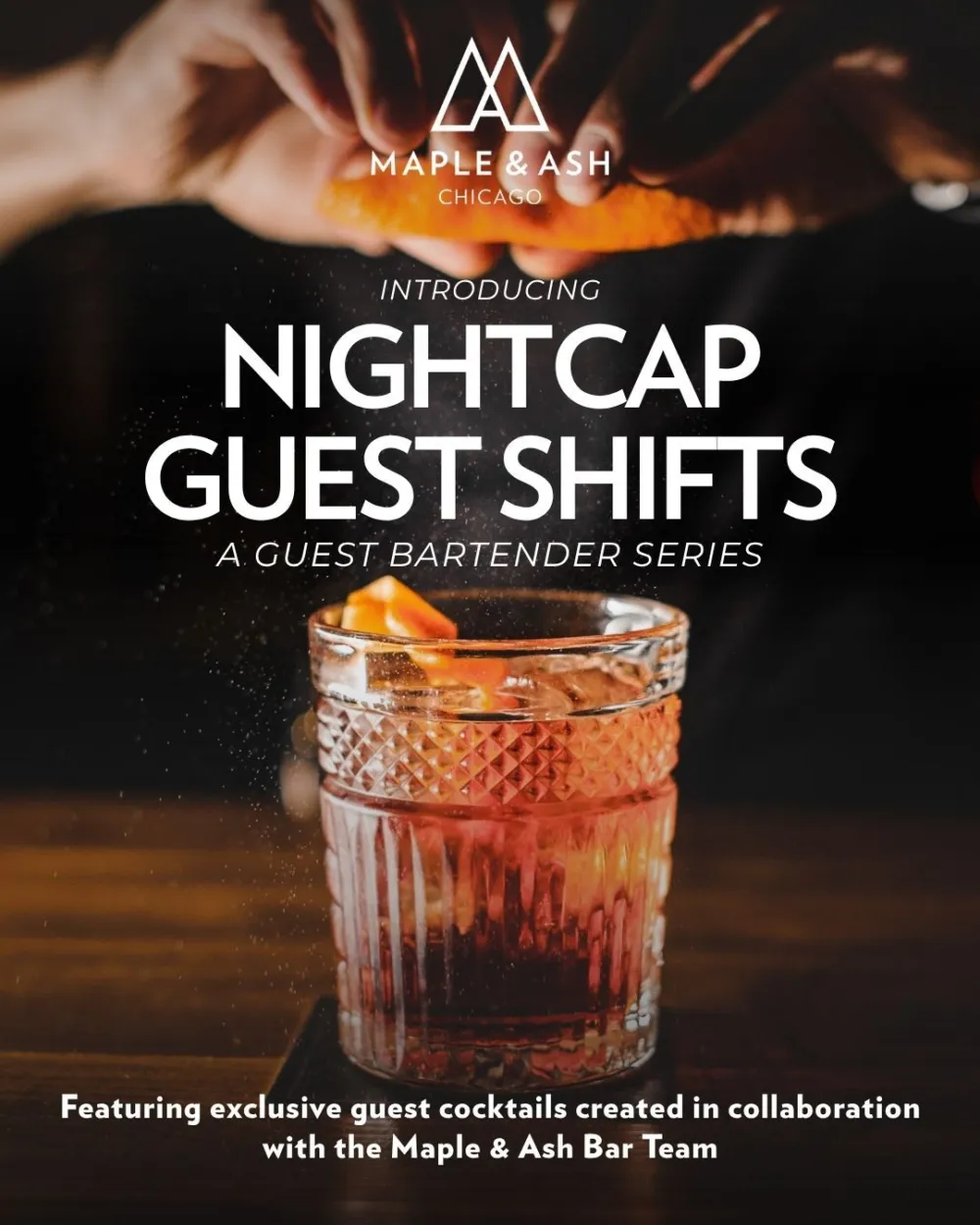 In Feed copy for Maple & Ash Unveils Monthly Bartender Series Featuring Chicago’s Top Mixologists