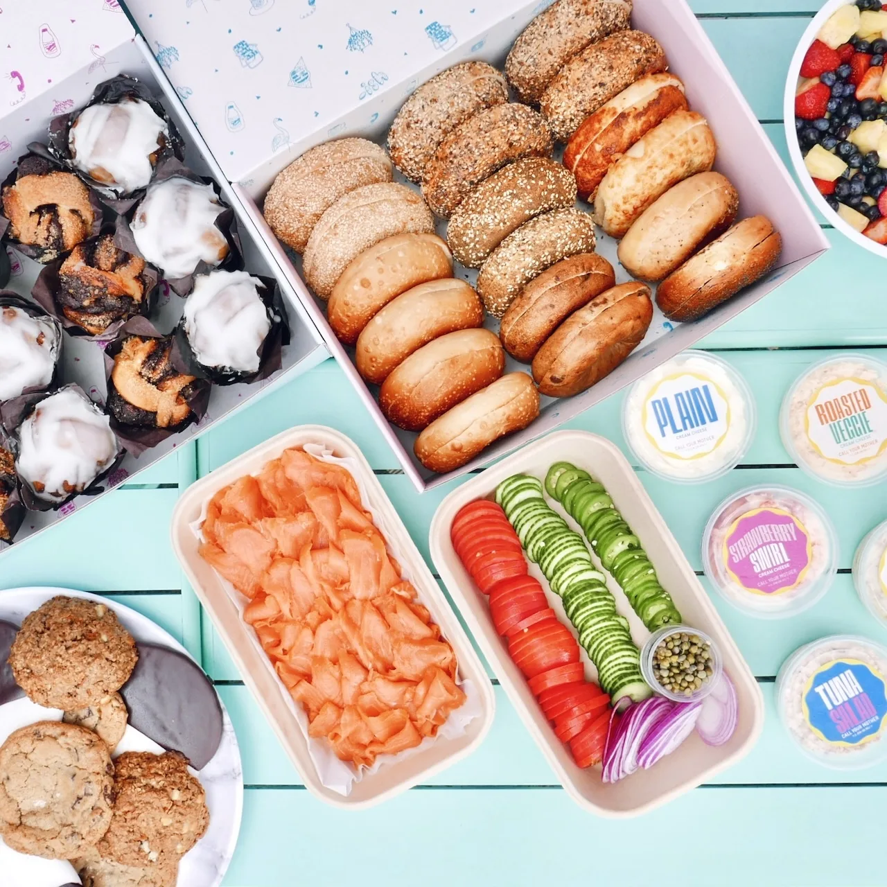 Full Catering Spread for Call Your Mother Deli Coming to Chicago