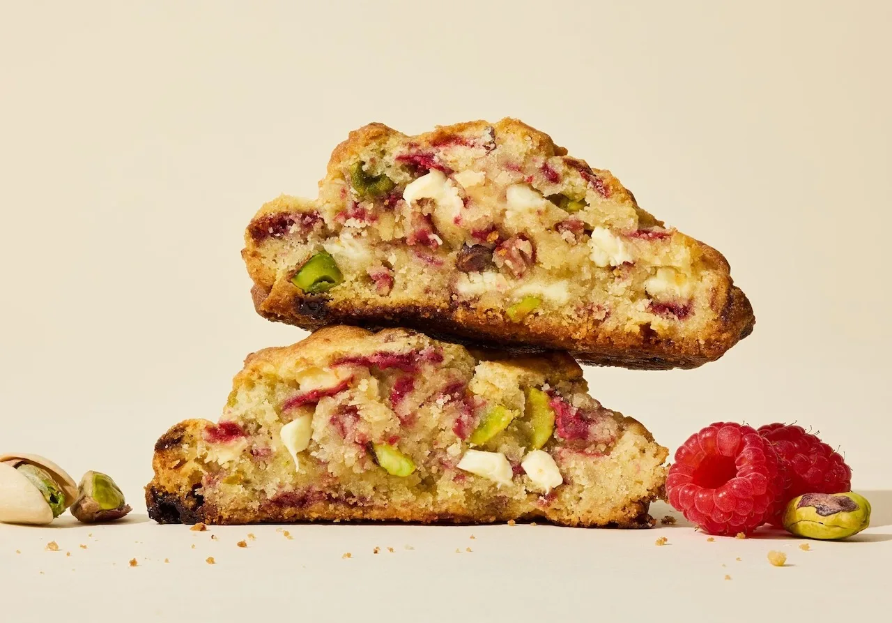 Raspberry Pistachio2 Stack Mark Weinberg for Raspberry Pistachio Cookie Now Available for LTO at Chicago Locations of Levain Bakery