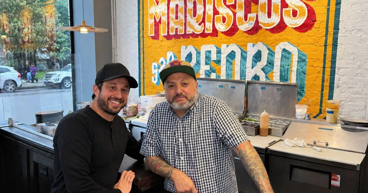 Chefs Danny Grant and Marcos Ascencio for Paella Meets The Bears: Maple & Ash x Mariscos San Pedro Tailgate