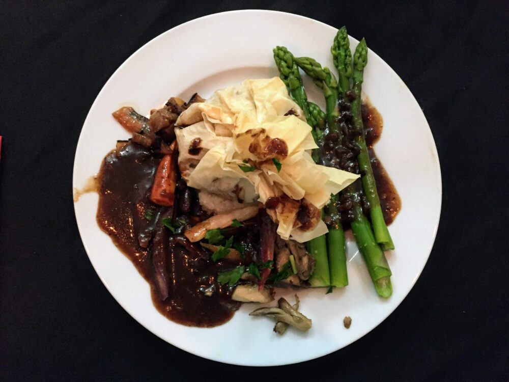 Chef Kevin's Take on Millenium's Confit Trumpet Mushroom and White Bean Phyllo Purse