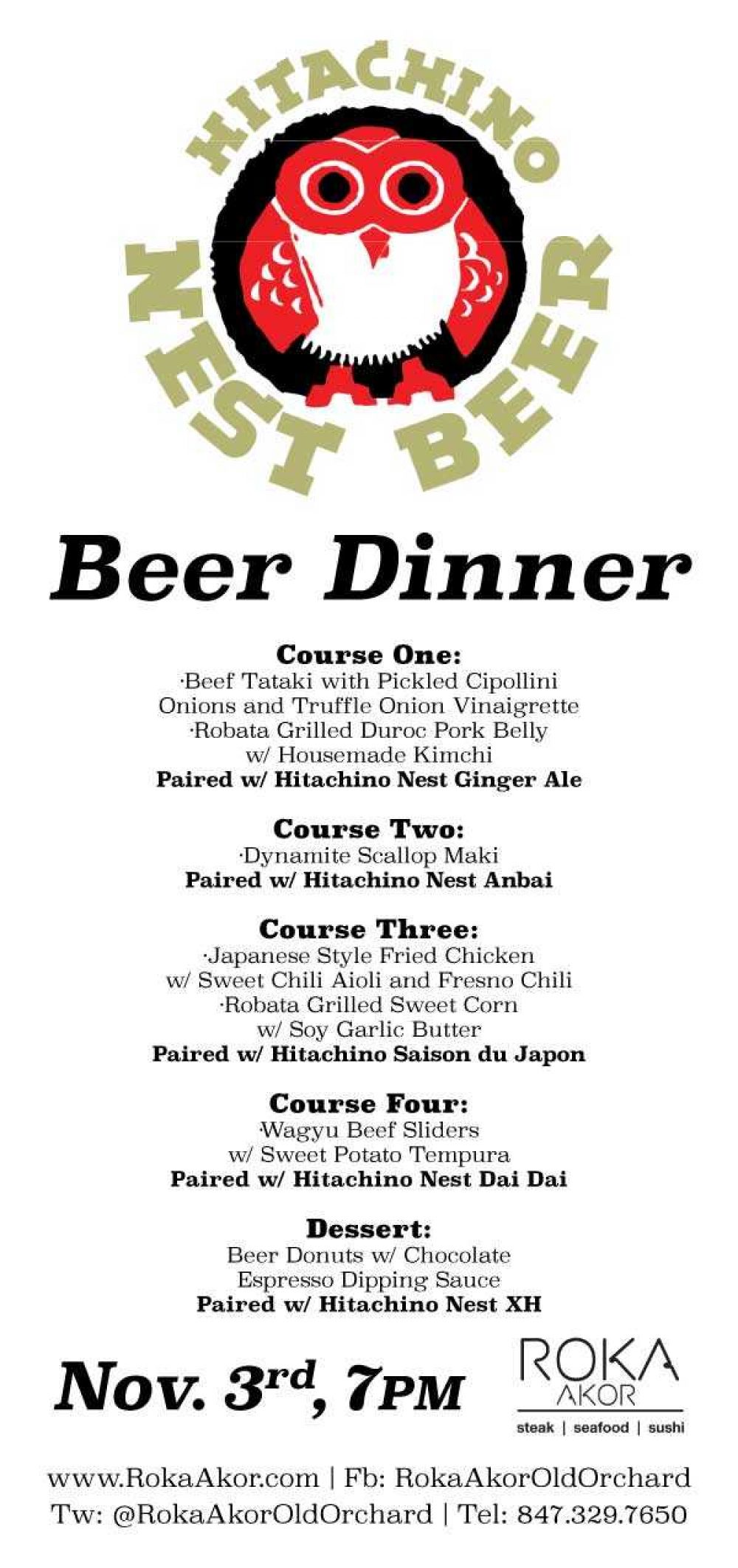 Beer Dinner Menu