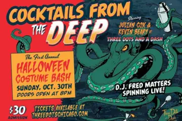 Halloween Flyer for Cocktails from the Deep at Three Dots and a Dash