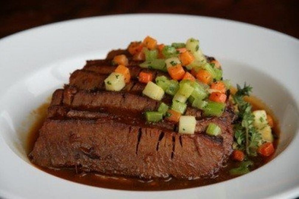 BBQ Braised Brisket and Roasted Cauliflower. 