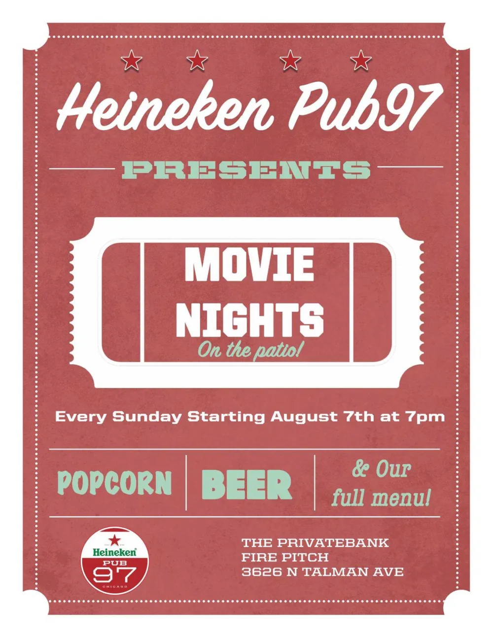 Image for Sunday Movie Night at Heineken Pub97