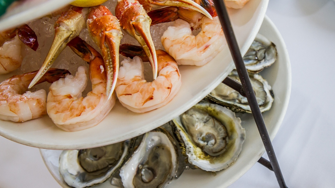 Seafood Tower Close Up for The Signature Room Hosts Paired Bourbon Dinner with Beam Suntory