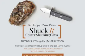 Juniper Oyster Shucking Class for Juniper Spirits & Oysters Offer Oyster Shucking Class