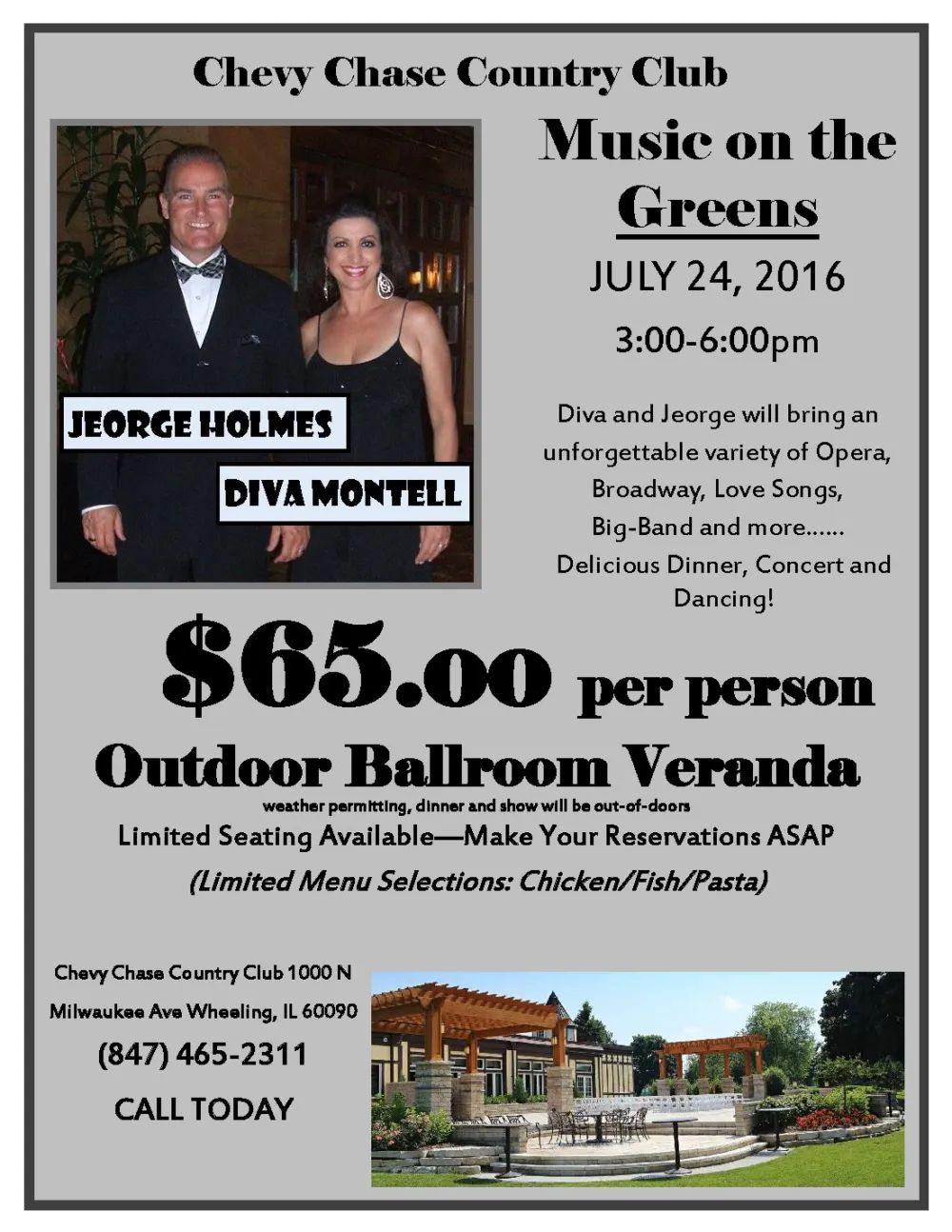 Diva Jeorge Music On The Green Page 1 for Chevy Chase Country Club Presents Music on the Greens