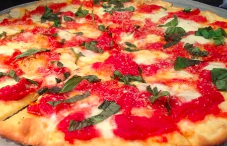 Pizza from Sanfratello's for Savory Trumps Sweet for Pi Day