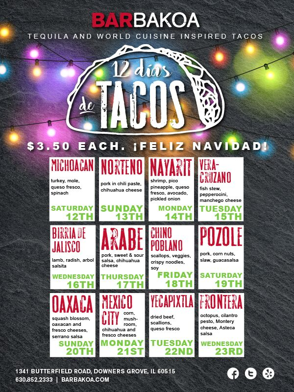 12 Days of Tacos! Barbakoa Tacos and Tequila Chicago Food Magazine