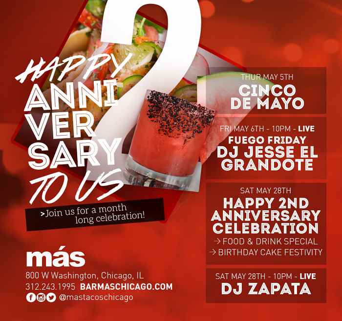 Aniversario 2 más bar web for Two Year Anniversary Festivities at más