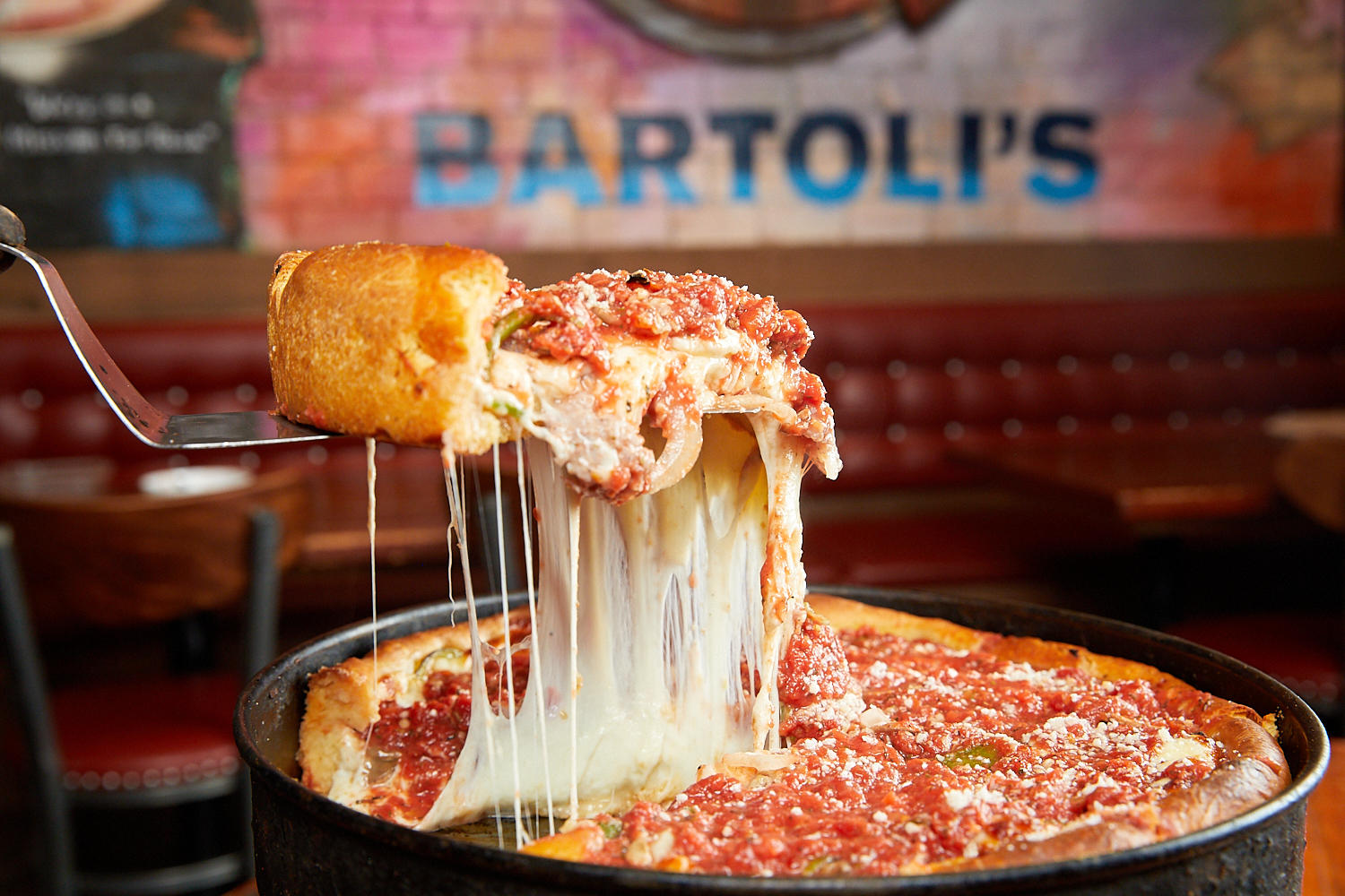 Bartolis Deep Dish Pizza 1 for Bartoli's Pizzeria in West Town Celebrates 2 Year Anniversary