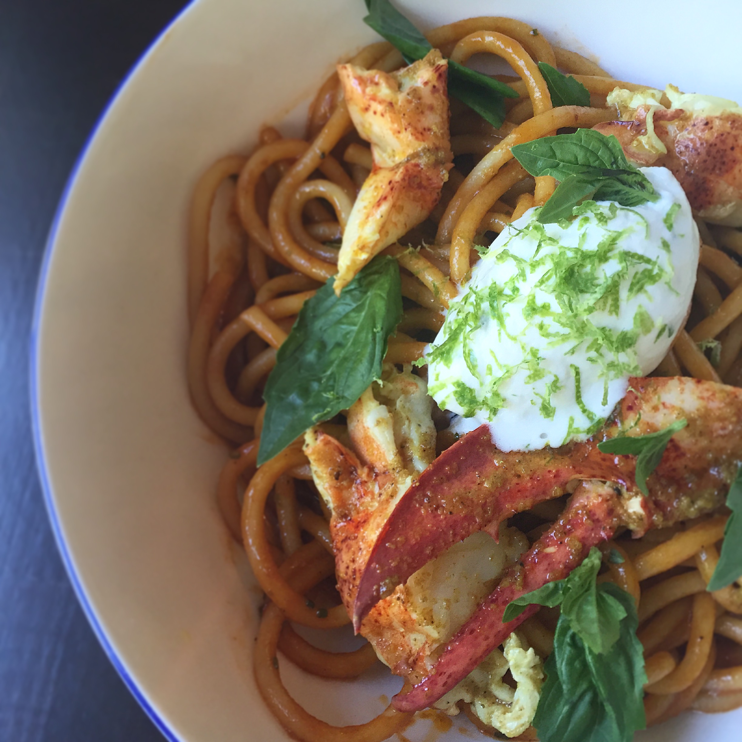 Beacon Tavern Lobster Bucatini for Carb Up, Bubbles Down Marathon Specials at Beacon Tavern