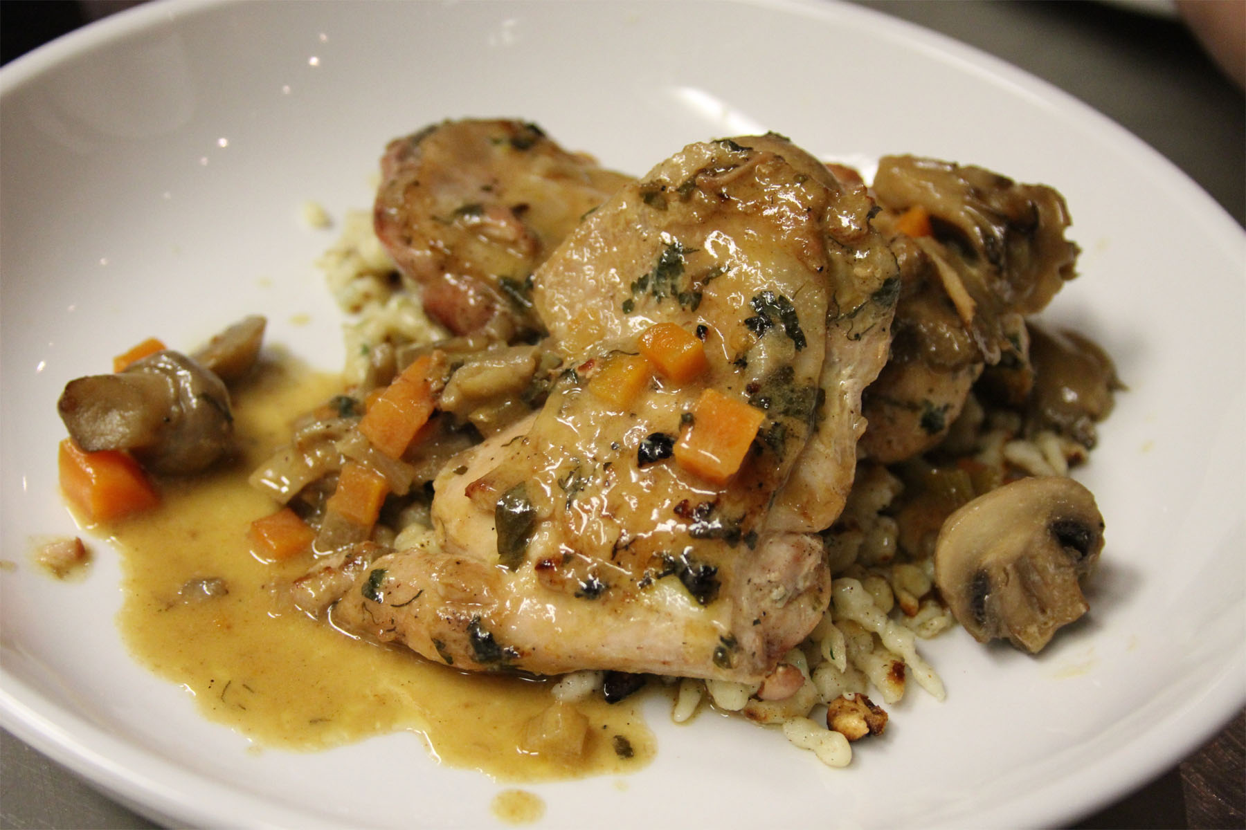 Birchwood 0002 Braised Chicken for ​BYOB ​ Valentine's ​Day ​Dinner at Birchwood Kitchen