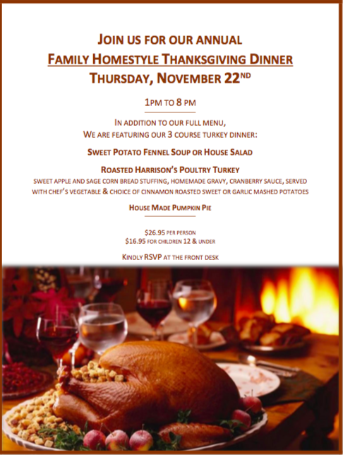 Bobbys Thanksgiving for Thanksgiving Day Dinner At Bobby’s Deerfield and Café Lucci