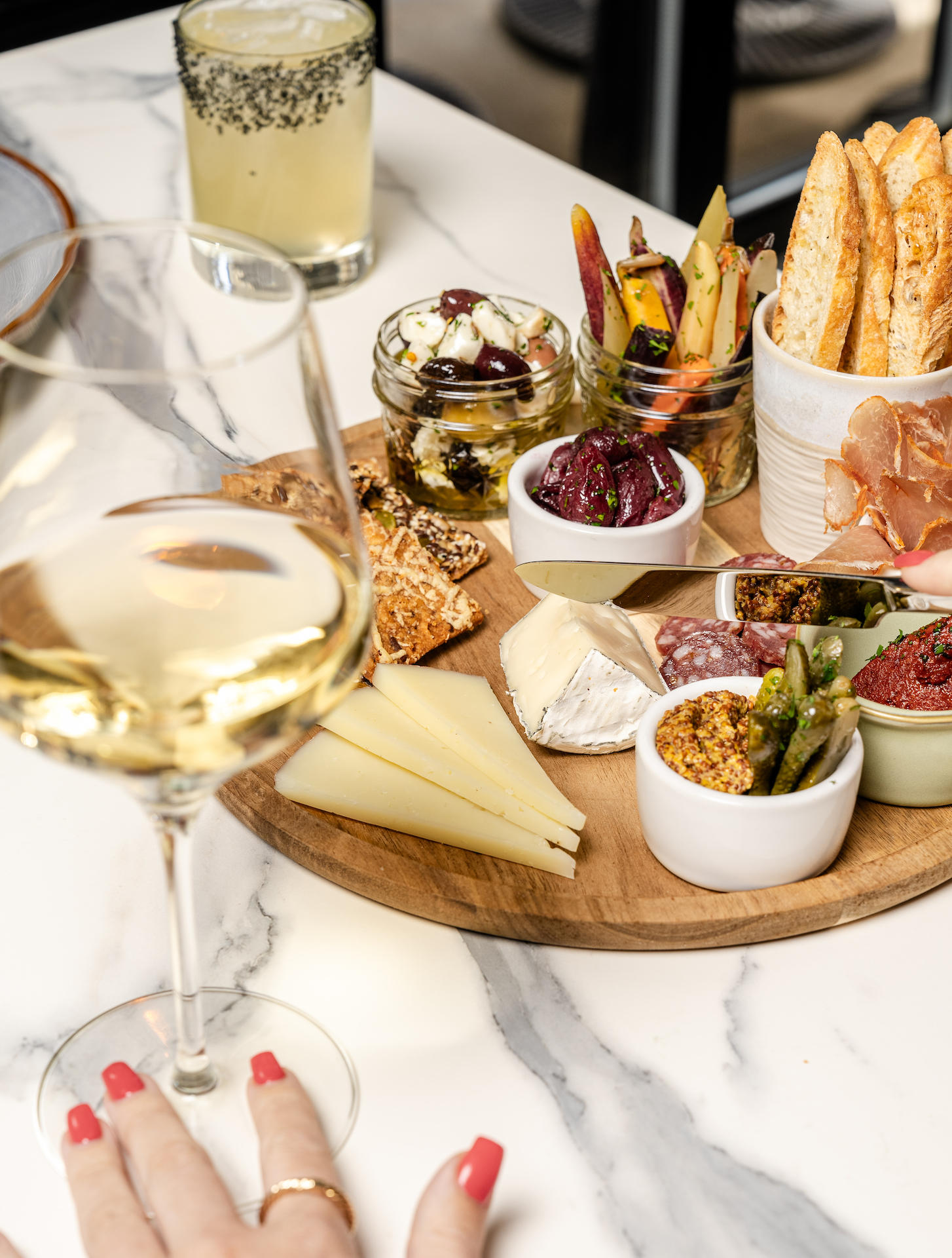 Charcuterie With Various Beverages Laurel At The Talbott Chicago14 for Jazz Brunch + Happy Hour Launches at LAUREL, The Talbott’s New Restaurant