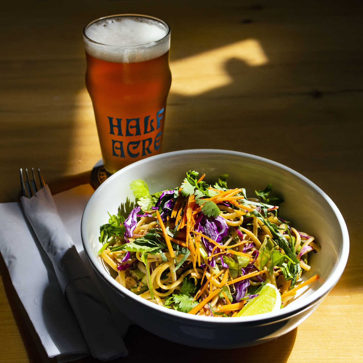 Chilled Asian Peanut Noodles for Half Acre Beer Opens Balmoral Beer Garden