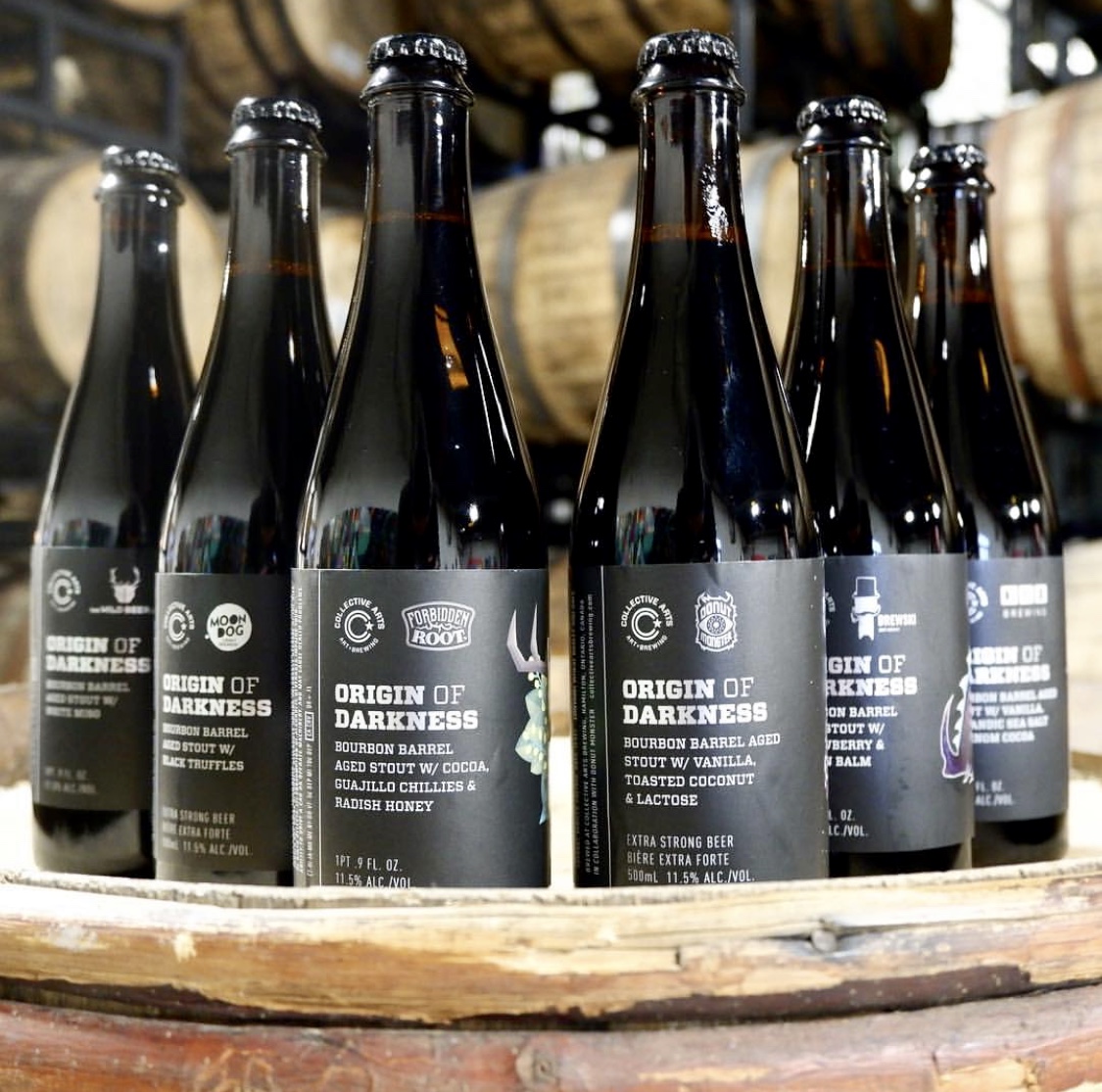 Collective Arts Bottles for Collective Arts Brewing Origin of Darkness Release Party at Tuman's Tap December 16