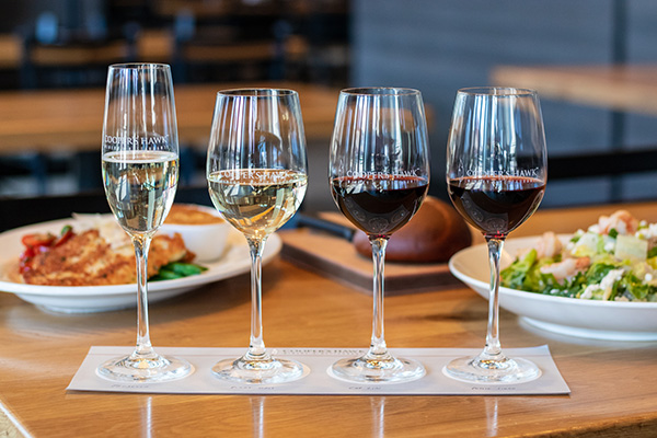 Coopers Hawk Wine Flight 1 for Kick off 20 Years of Cooper’s Hawk with a Behind the Label Blind Tasting Challenge