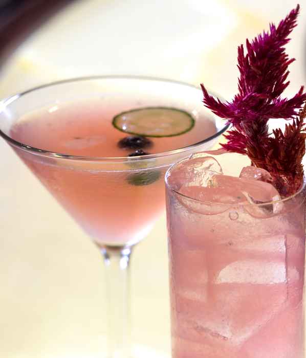 Cucumber Blueberry And Rosé Collins for Perry’s Steakhouse & Grille Goes Pink for October’s Breast Cancer Awareness Month