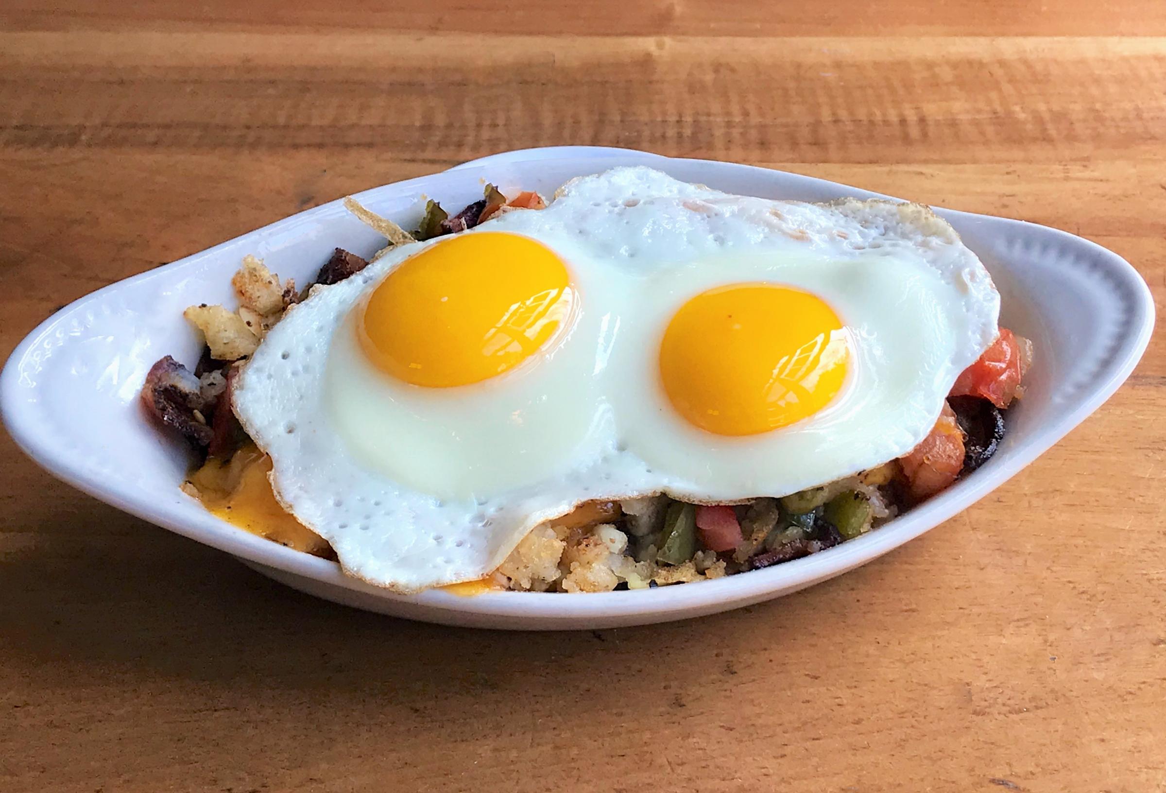 Egg Skillet High 12 13 for New Year’s Day Brunch & Bowl Games at Mac's Wood Grilled