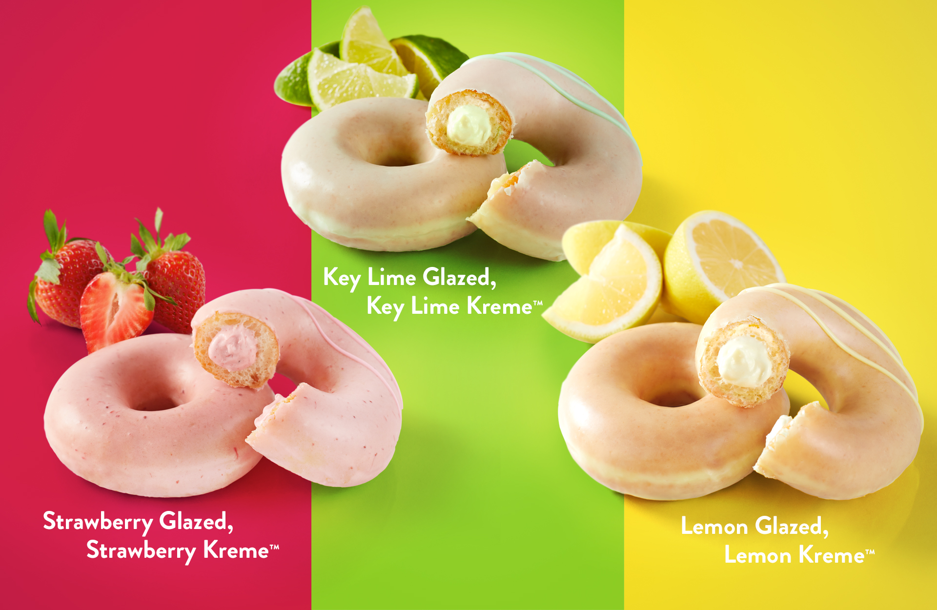 Fresh Off The Line Doughnuts for Krispy Kreme Debuts Three Fruit Flavored Glazes "Fresh off the Line" at Chicagoland Shops Tomorrow