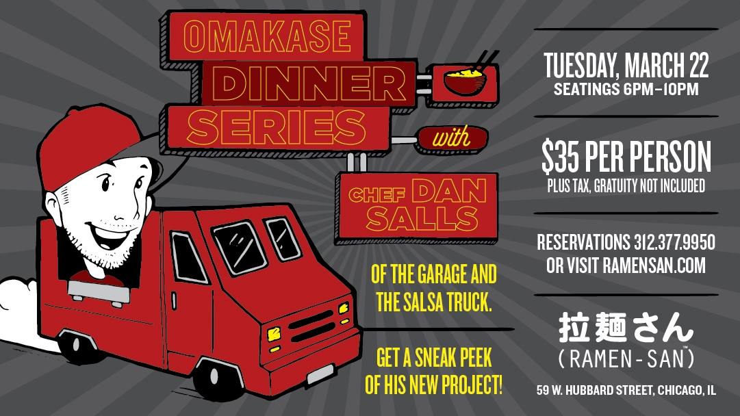 Garage Pop Up Omakase FB for Pop up Omakase with The Salsa Truck at Ramen san
