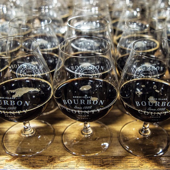 Goose Glasses Multiple for 2018 Bourbon County Stout Release at the Dark Horse Tap & Grille December 13