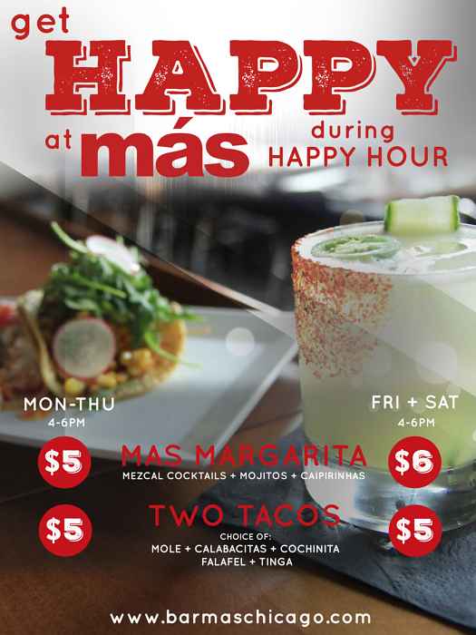 HAPPY HOUR BATHROOM SIZE for New Happy Hour Specials at más