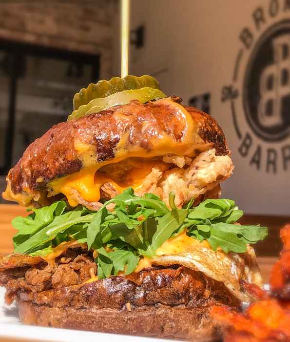 Hangover Sandwich At Broken Barrel Bar for Broken Barrel Bar Launches Weekend Brunch