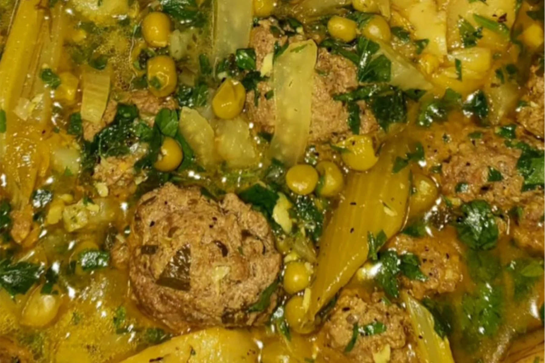 Jerusalem 2024 0000 Jerusalem Meatballs With Artichoke Fennel And Sweet Peas for Highwood’s New Ami Jerusalem Street Food Offers Jerusalem Influenced Passover Dinner