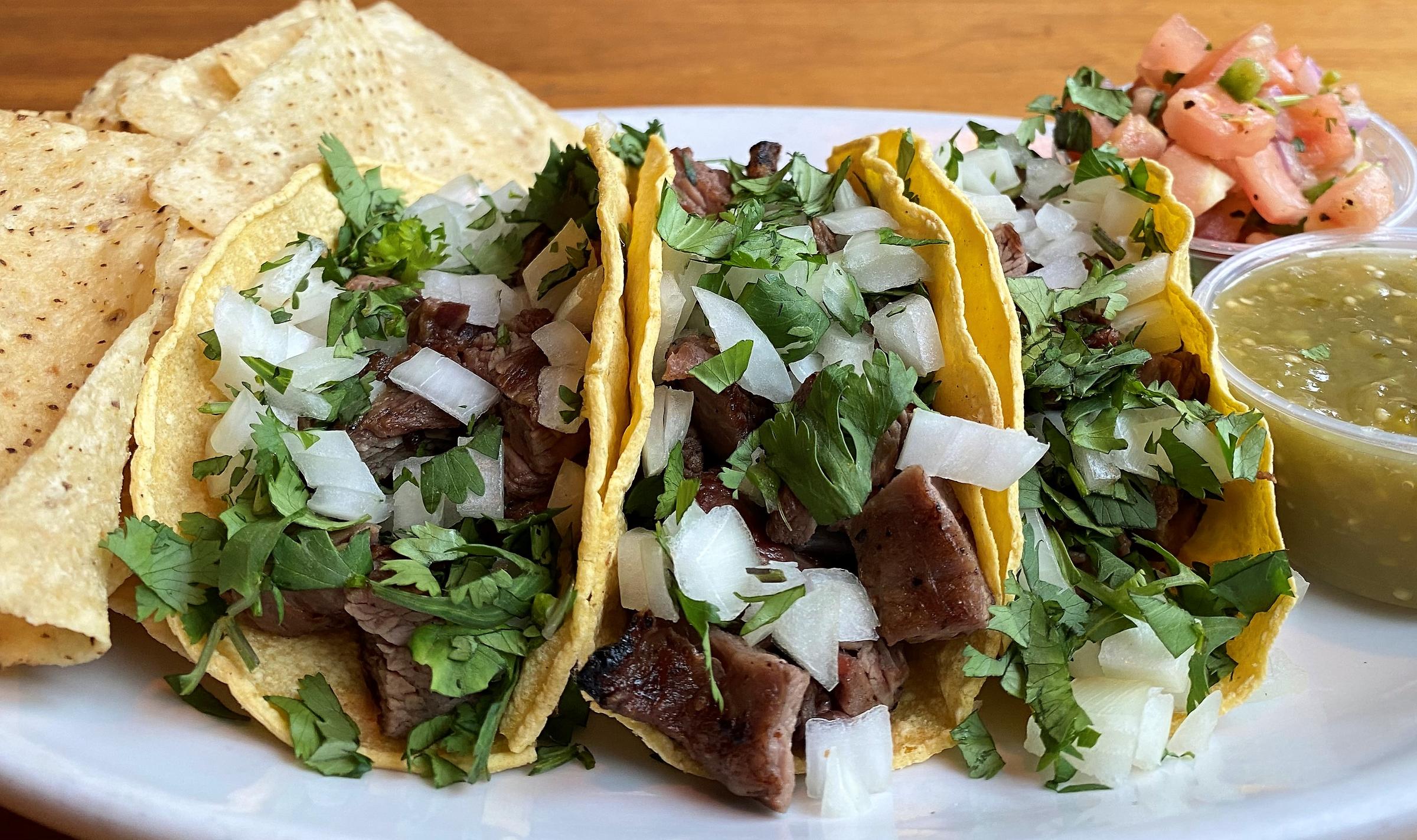 Macs Wood Grilled Steak Tacos for Cinco De Derby Specials at Mac’s Wood Grilled