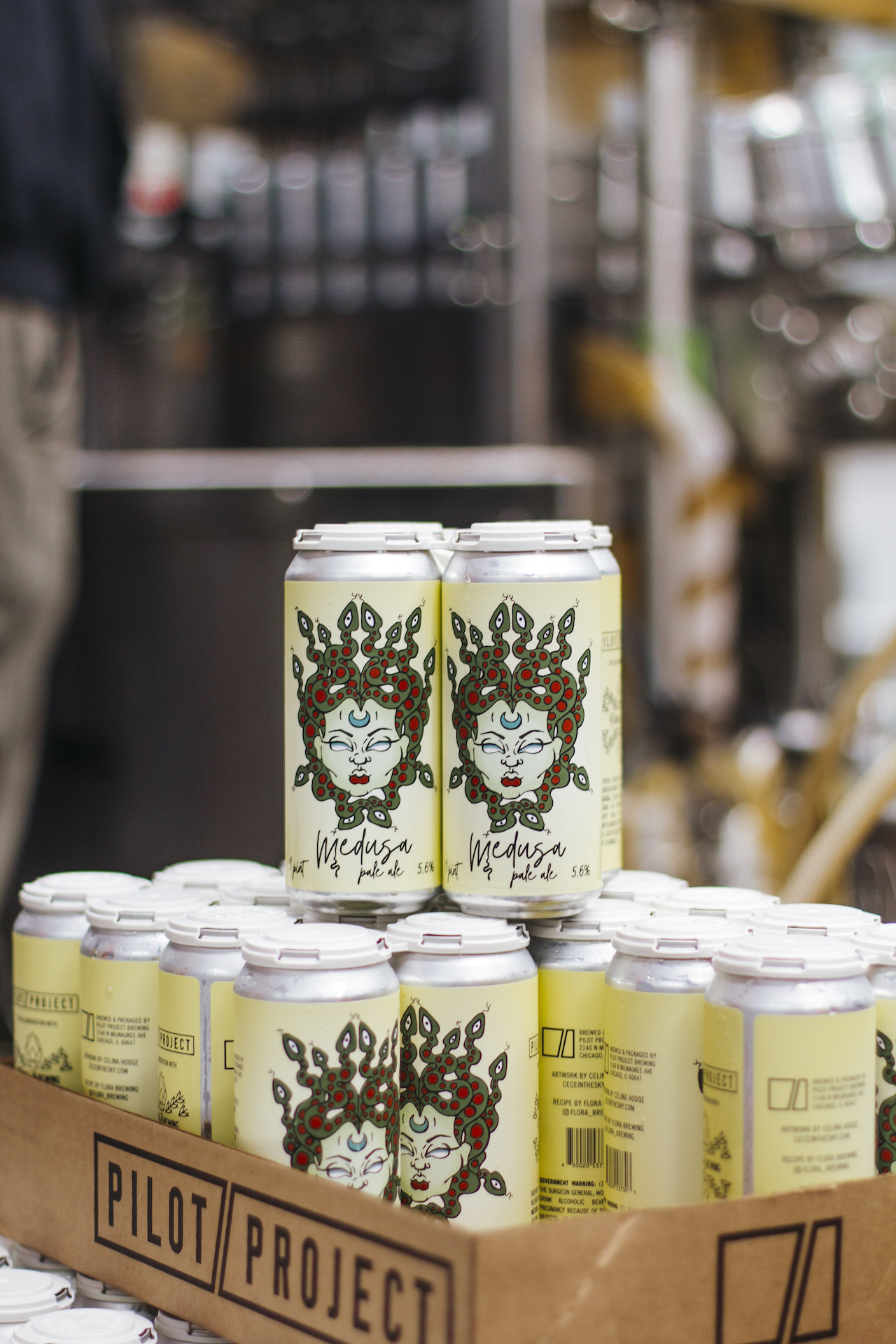 Medusa Pale Ale Can Display Flora Brewing for Pilot Project Partners with Female Founded Flora Brewery to Release Four New Beers