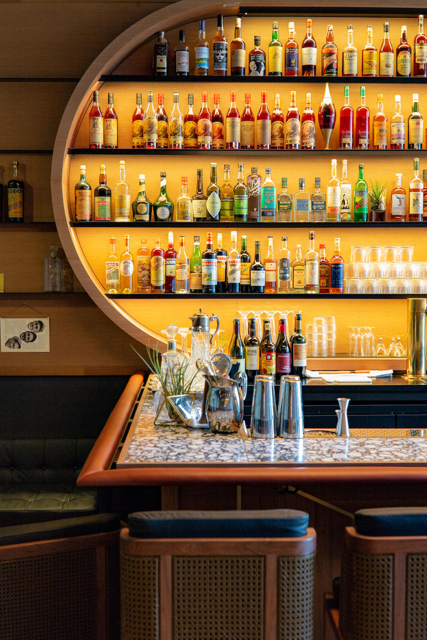 Mordecai Upstairs Bar Corner Photo Credits Christian Les Strang for Mordecai Launches a Vintage Cocktail & Dinner Series, ‘Let’s Play Two’