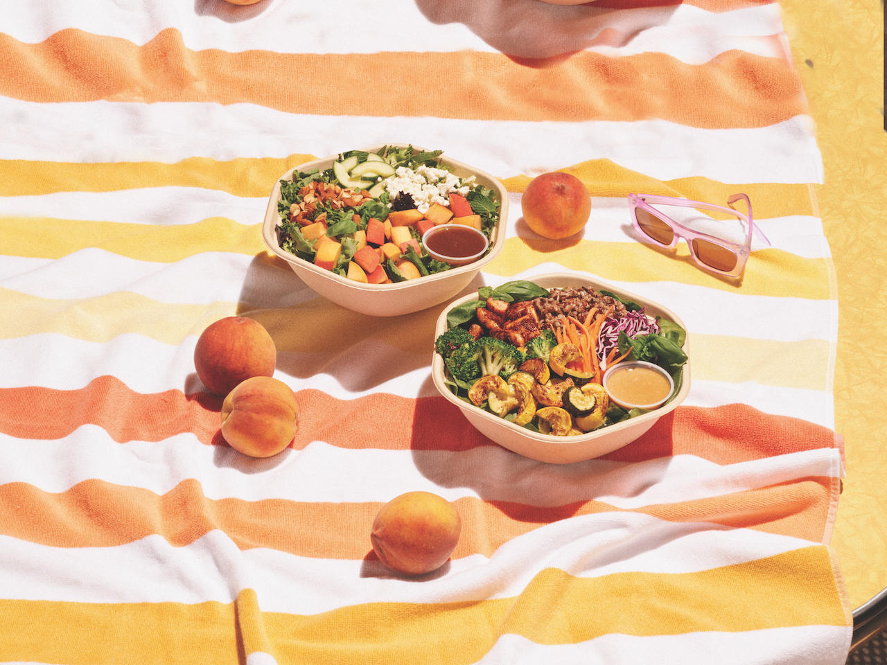 Peach Goat Cheese Salad for Chicagoland sweetgreen Locations Announce New Rewards and Challenges Program