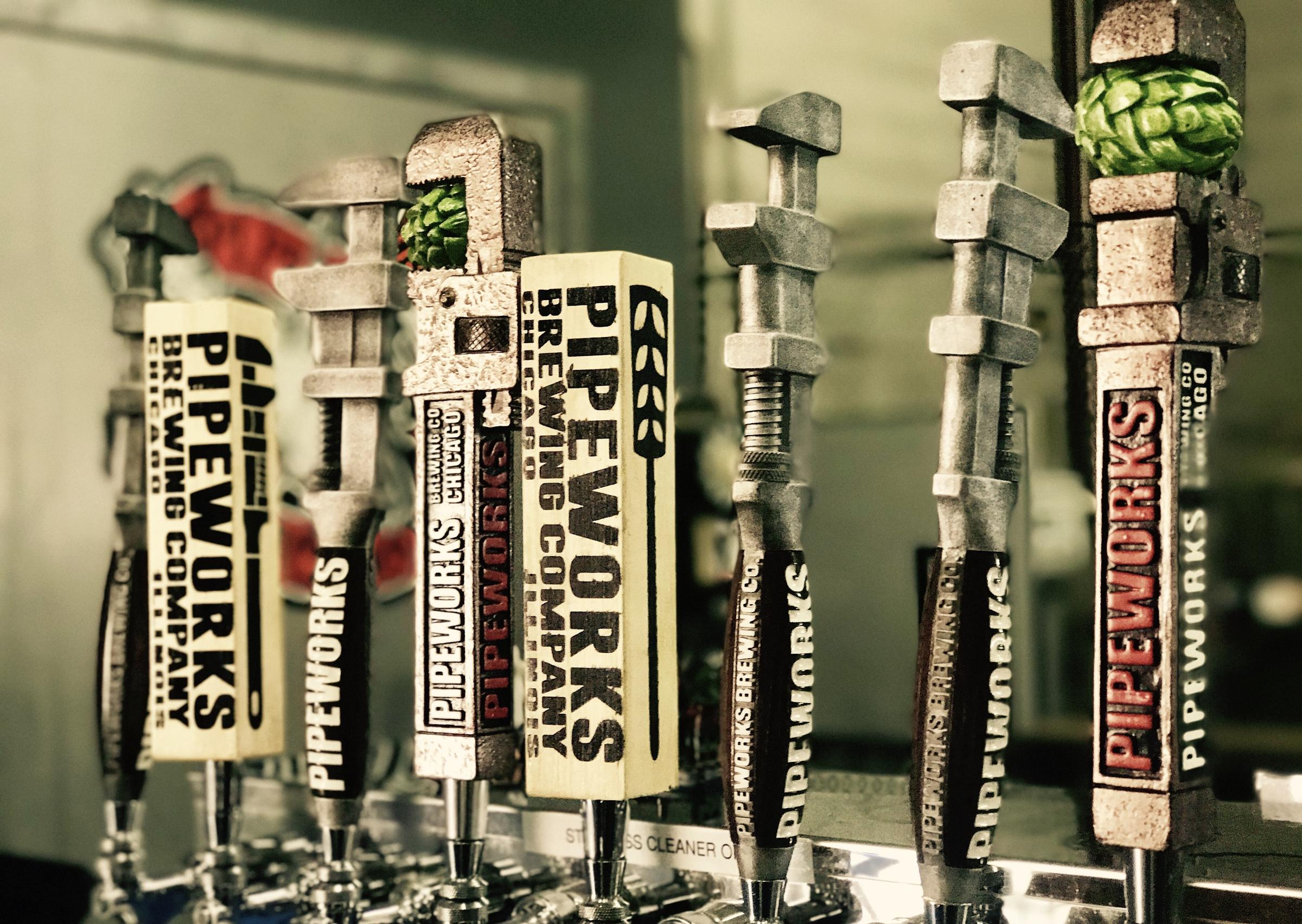 Pipe Tap Handles 2 for Pipeworks Brewing Tap Takeover at Tuman's Tap & Grill February 25