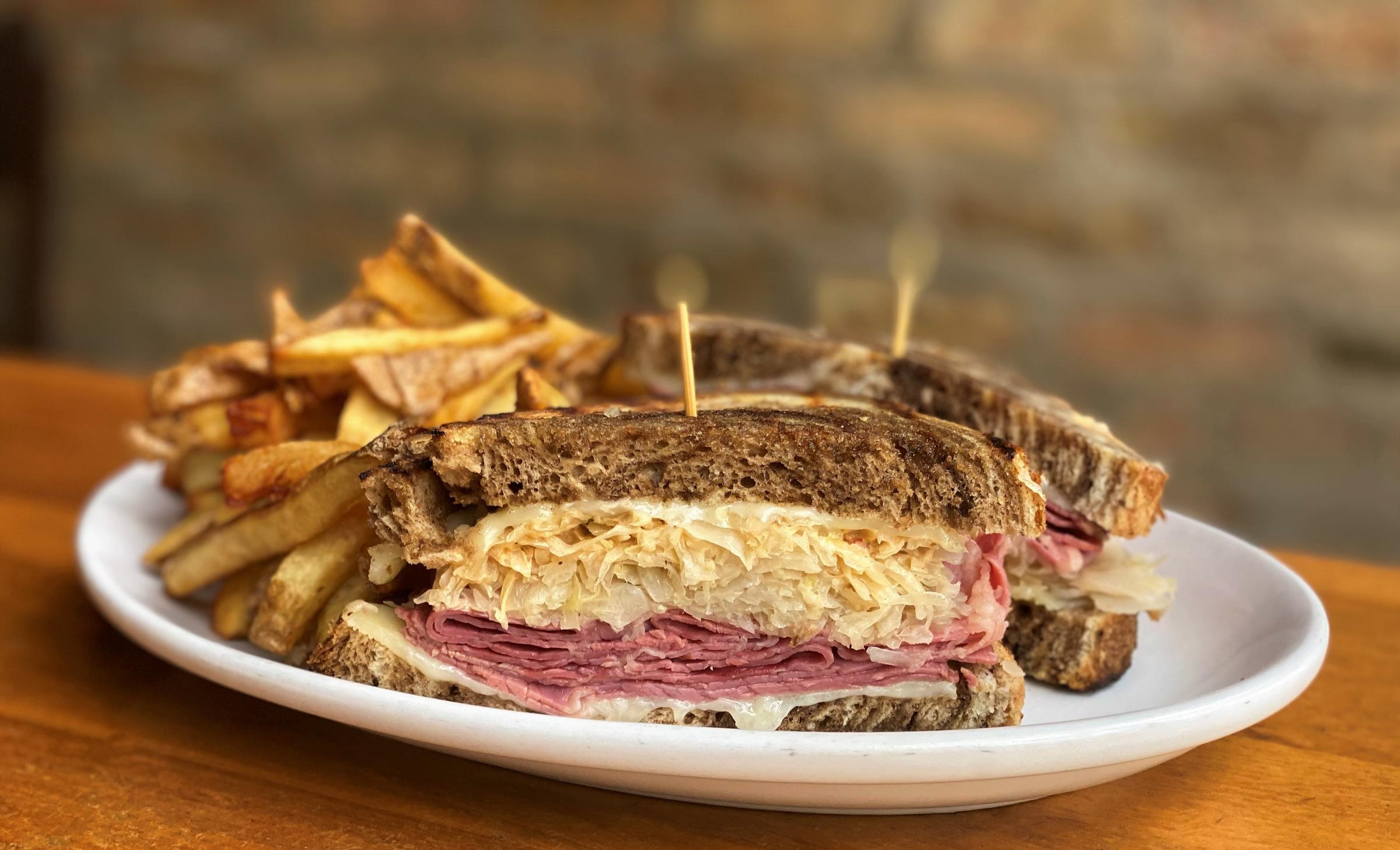 Reuben Sandwich 3 6 21 for St. Patrick’s Specials at Mac’s Wood Grilled